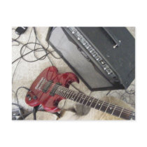 guitar and amp postcard