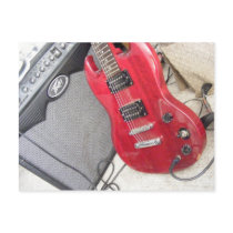 guitar and amplifier postcard
