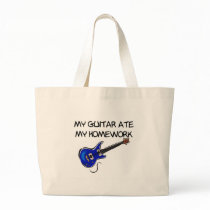 Guitar Ate My Homework Tote Bags