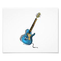 Guitar blue yellow shaded graphic photograph