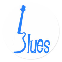 Guitar Blues Round Sticker