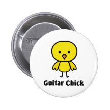 Guitar Chick Pinback Buttons