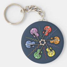 Guitar Colour Wheel Keychain