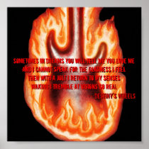 Guitar Engulfed in Flames - Poster