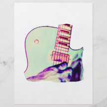 Guitar Hand Psychadelic Green Purple Pink Full Color Flyer