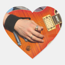 Guitar Love Heart Stickers