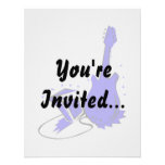 Guitar n amp stylised blue flat graphic invitations