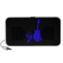 Guitar n amp stylised blue flat graphic iPhone speakers