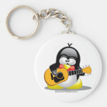 Guitar Penguin Keychains