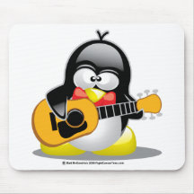 Guitar Penguin Mouse Pad