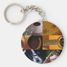 Guitar Photos Collage Key Chain