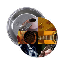 Guitar Photos Collage Pinback Button