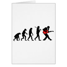 Guitar player evolution greeting card
