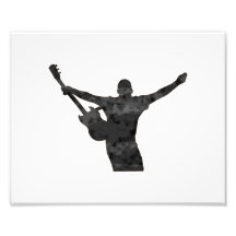 guitar player hands up faded shadow patchy photo