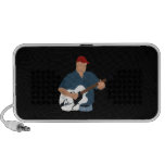 Guitar Player Painting Semi Hollow Red Hat Blue Sh iPhone Speaker
