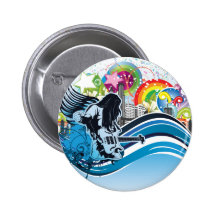 Guitar Player ~ Rock Heavy Metal Band Music Buttons