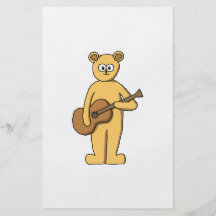 Guitar Playing Bear. Flyer Design