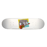 Guitar Red Leaning on Amp Graphic Skate Board