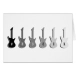 Guitar Rock With Six Guitar Silhouettes Greeting Card