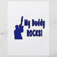 guitar rocks blue holding up electric daddy rocks. personalized flyer