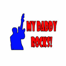 guitar rocks holding up electric red blue daddy photo sculpture