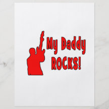 guitar rocks red holding up electric daddy rock flyer