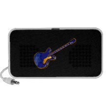 Guitar Semi Hollow Simple Blue Graphic Speaker System