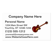 Guitar Semi Hollow Simple Burgundy Graphic Business Card Template