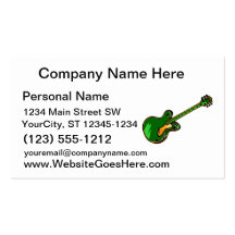 Guitar Semi Hollow Simple green Graphic Business Card Templates