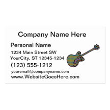 Guitar Semi Hollow Simple Psychadelic Graphic Business Card