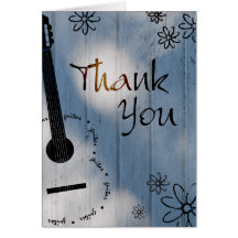 Guitar Thank You Note Card