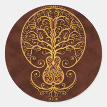 Guitar Tree, Golden Brown Sticker
