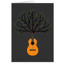 Guitar Tree Greeting Cards