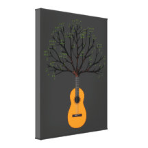 Guitar Tree Stretched Canvas Print