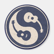 Guitar Yang -blue Refrigerator Magnets