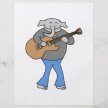 Guitarist. Elephant Playing Electric Guitar. Personalized Flyer