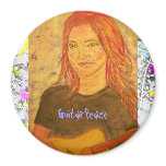 GuitarPeace drip painting Refrigerator Magnet