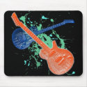 GUITARS AND PAINT SPLATTER mousepads
