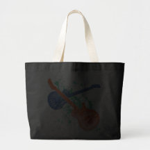 GUITARS AND PAINT SPLATTER TOTE BAG