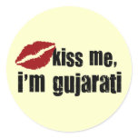 Gujrati Kiss Round Stickers