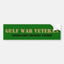 GULF WAR VETERAN, "OPERATION DESERT STORM" BUMPER STICKER