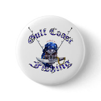 GulfCoast Fishing Pirate Pinback Buttons