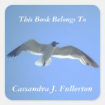 Gull in Flight Custom Bookplate Stickers