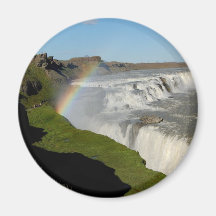 Gullfoss waterfall in summer refrigerator magnets