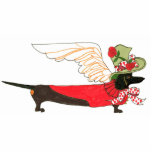 Gulliver's Angel Black Dachshund ChristmasOrnament photo sculptures