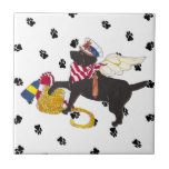 Gulliver's Angels Black Sailing Lab Tile Trivet