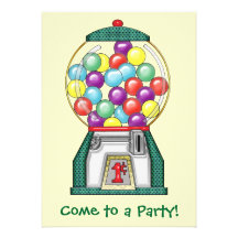 Gumball Goodies Party Personalized Announcements