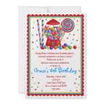 Gumball Machine and Candy Invitation