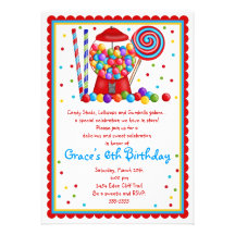 Gumball Machine and Candy Invitation