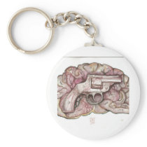 Gun Brain keychains